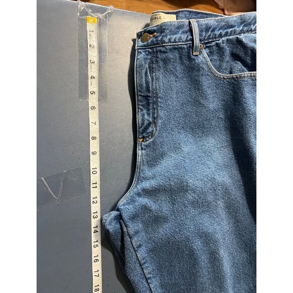 L.L.Bean Womens Double L Relaxed Fit Jeans Size 16WPetite Blue Denim Cotton Poly - Picture 9 of 12